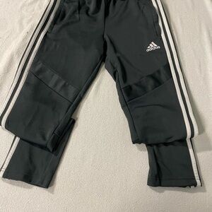 Adidas Kids boys Black Joggers with White Stripes
